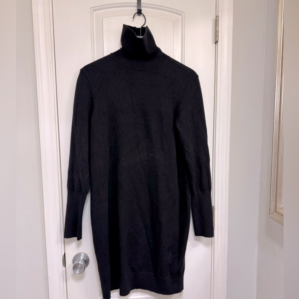 Express black sweater turtleneck mini dress
